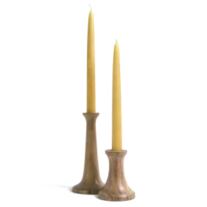 Natural Suar Taper Candle Holders in 2 sizes- Sale Homewares