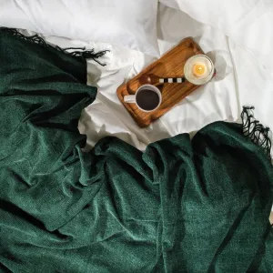 Nest Chenille Throw - Bottle Green