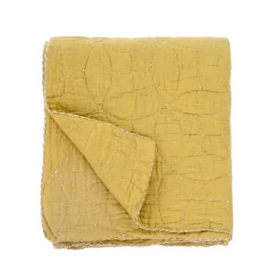 Olive Quilted Throw 50x60
