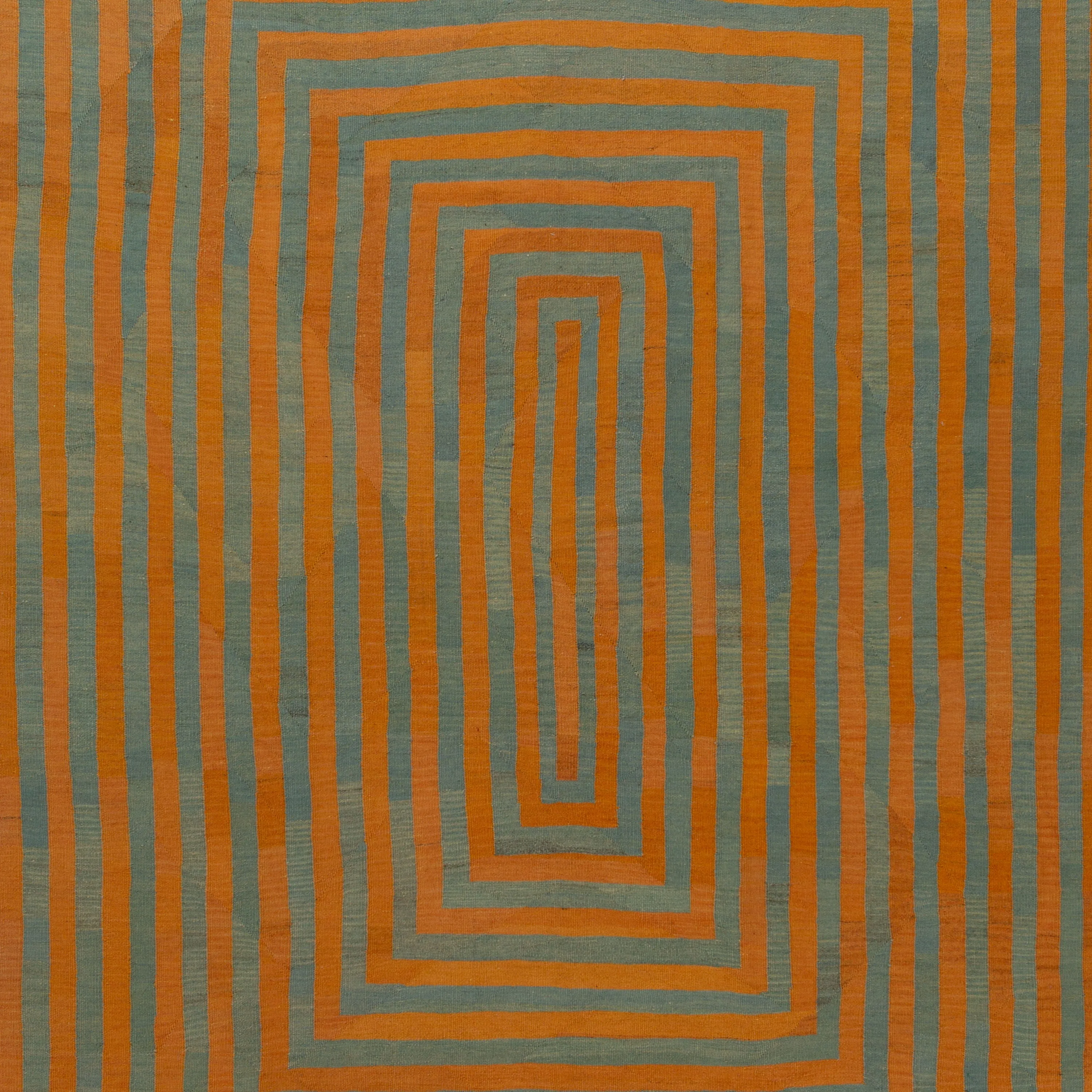 Orange Kilim Rug - 7'10" x 11'3"