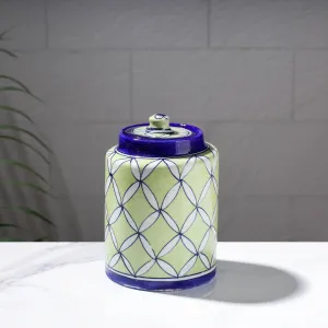 Original Blue Pottery Ceramic Barni/Storage Jar with Lid (Big)