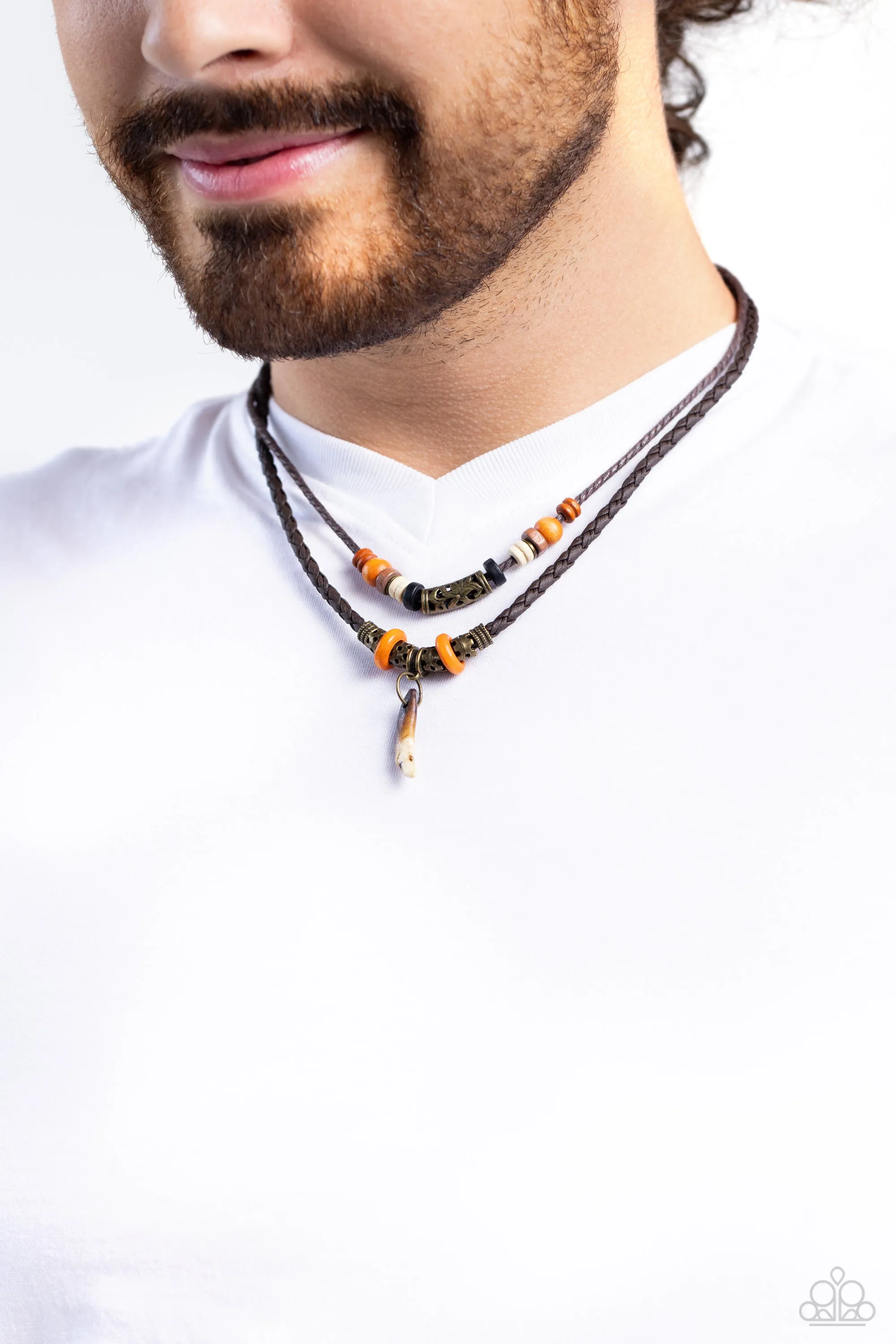 Paparazz Robust Rhythm Brass Mens Necklace Unisex