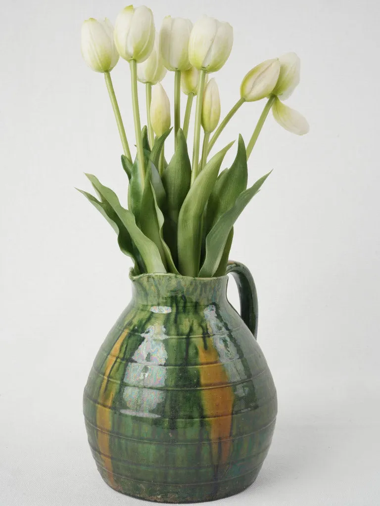 Petite Biot Pottery Pitcher w/ Green Glaze -1960s 7½"