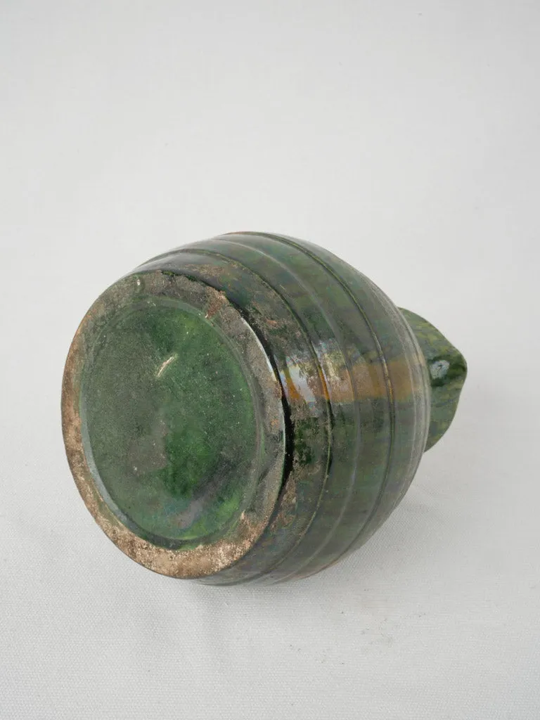 Petite Biot Pottery Pitcher w/ Green Glaze -1960s 7½"