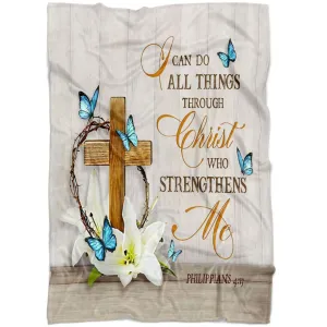 Philippians 413 Nkjv Fleece Blanket - Christian Blanket - Bible Verse Blanket