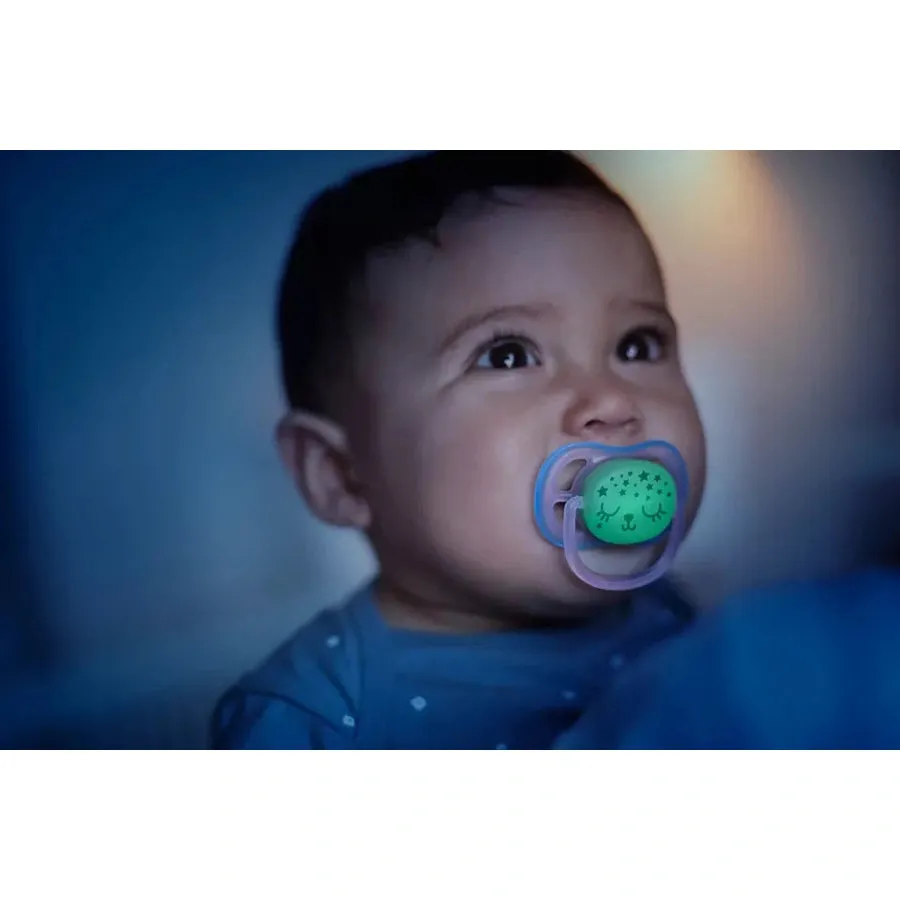 Philips Avent Silicone Soother Ultra Air 0-6m Night Girl 2pcs - SCF376/12