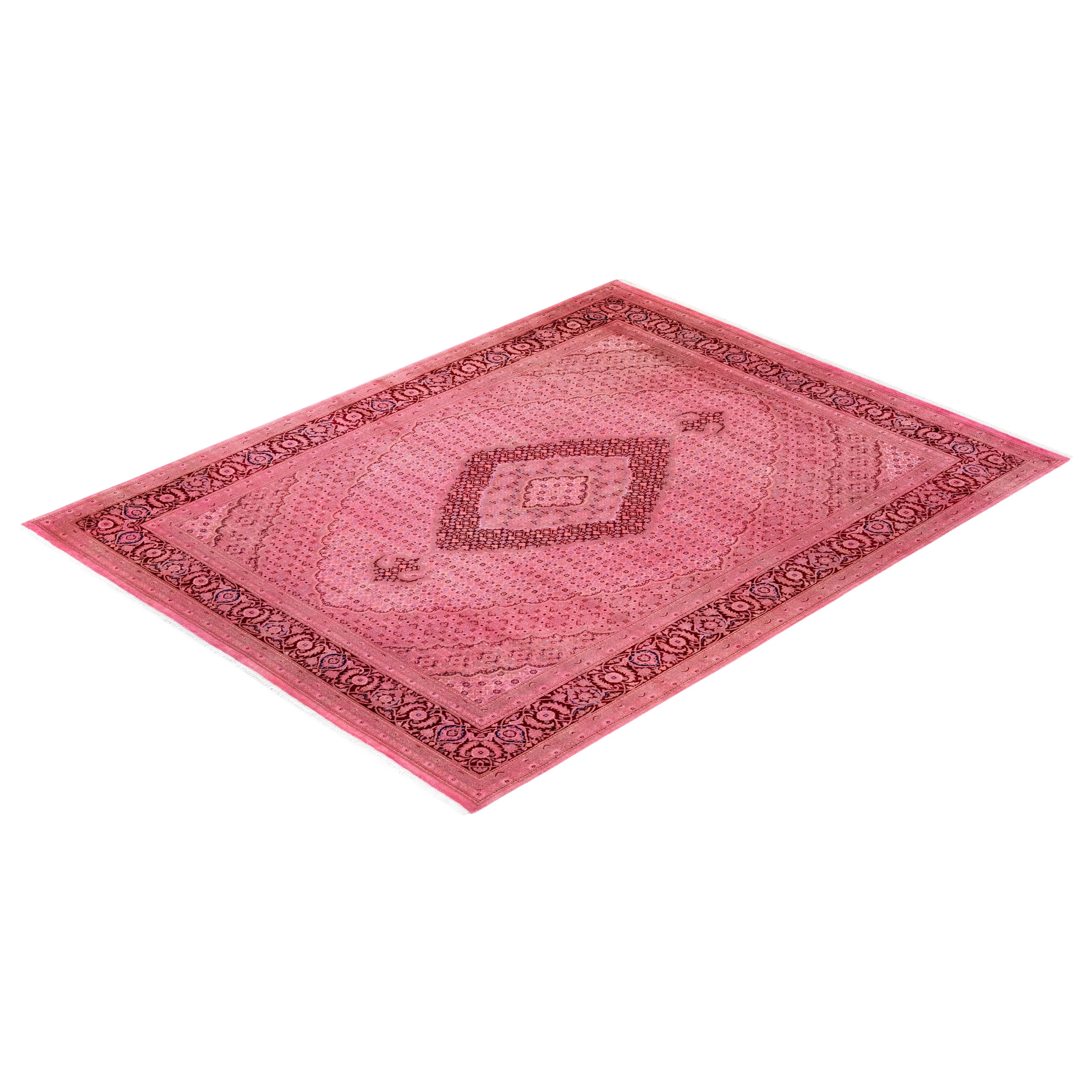 Pink Overdyed Wool Rug - 8' 1" x 10' 5"
