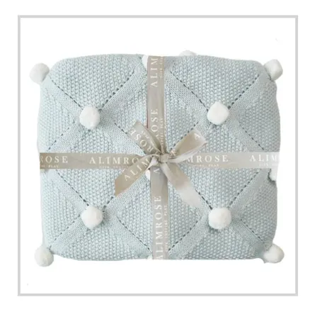 Pom Pom Baby Blanket | Pink Ivory