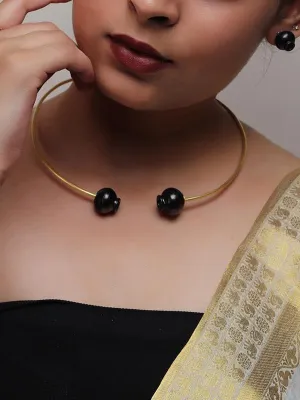 Pottery Kalash Necklace Black