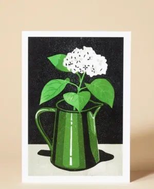 Pressed and Folded Hydrangea Greeting Card