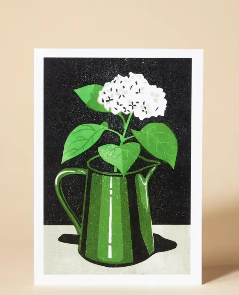 Pressed and Folded Hydrangea Greeting Card