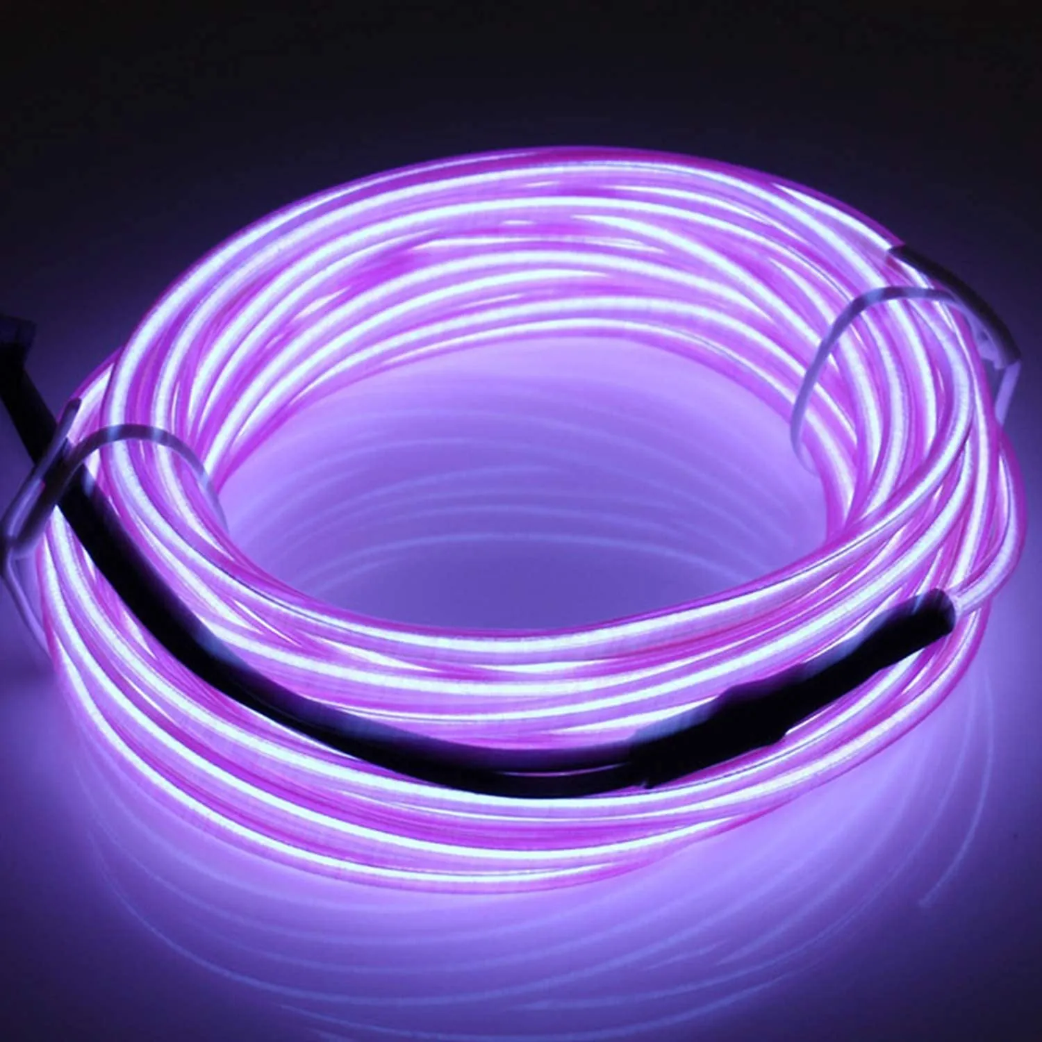 Purple El Wire Light with Battery Pack 9.8ft/3m Glowing Rope Lights for DIY Cutting Flash Electroluminescence El Wire