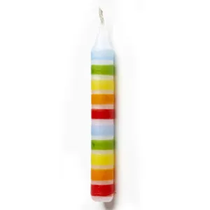 Rainbow Candles with White Stripes Horizontal