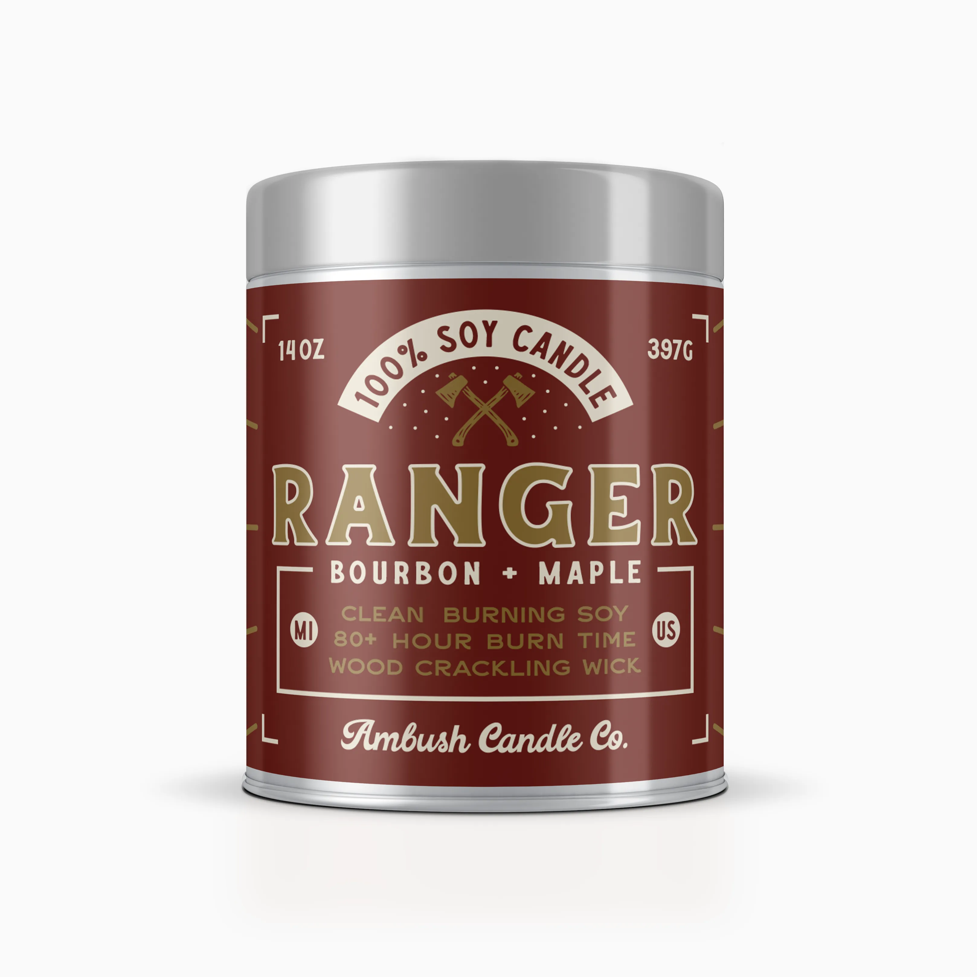 Ranger | Bourbon   Maple 14oz Soy Candle