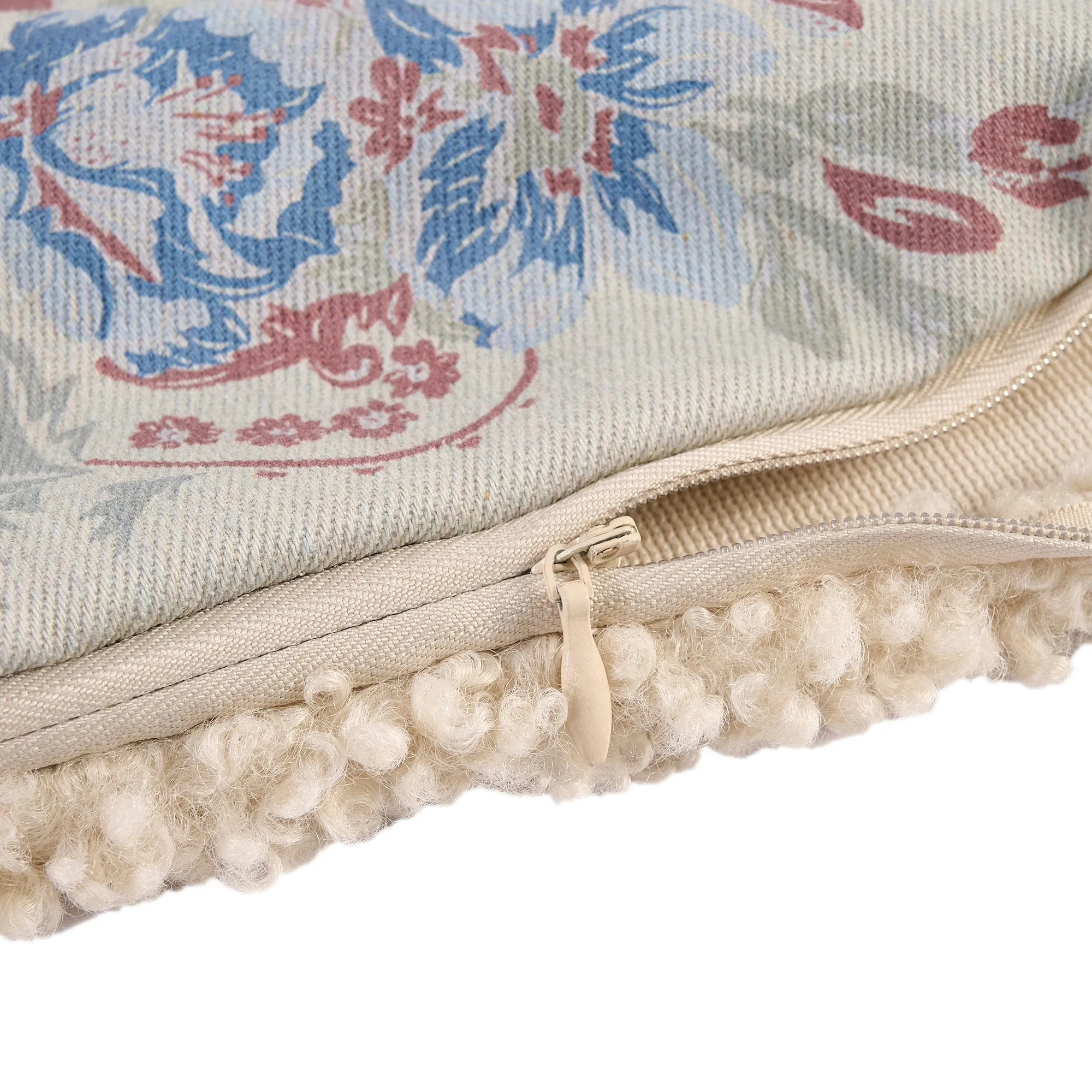 Rosabel Washed Denim Teddy-Backed Pillow