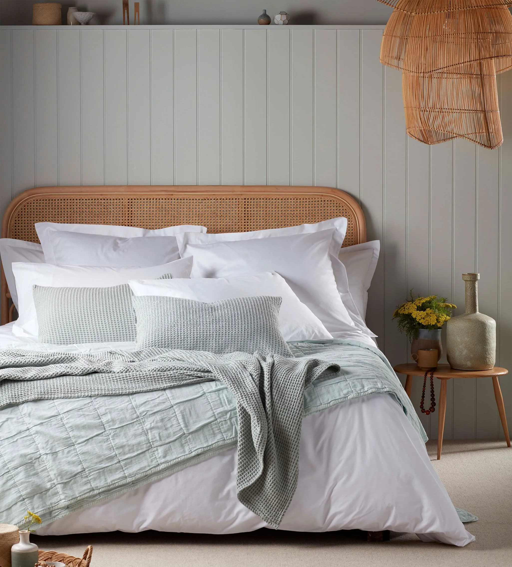 Sage Big Waffle 100% Cotton Throw