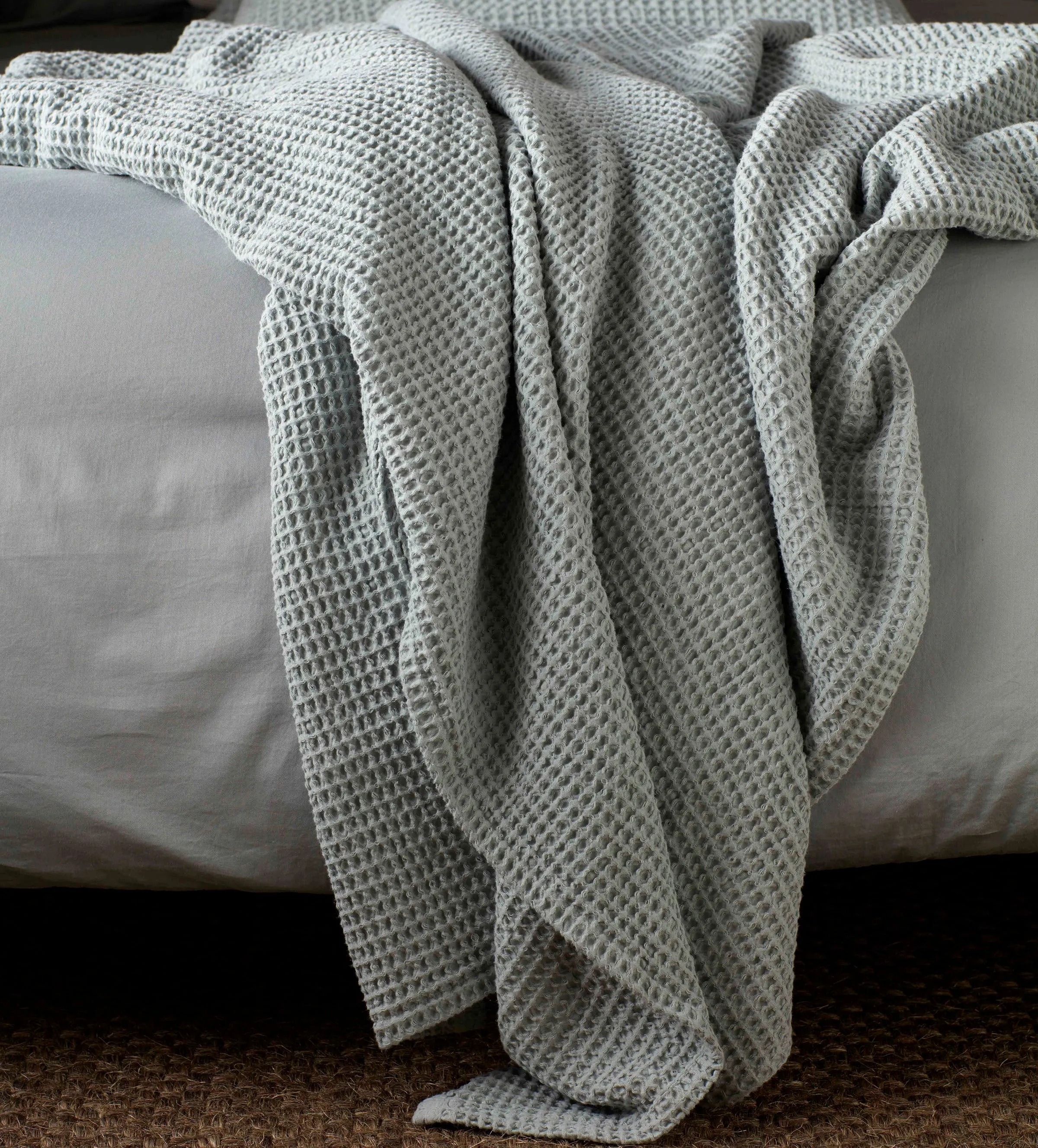 Sage Big Waffle 100% Cotton Throw