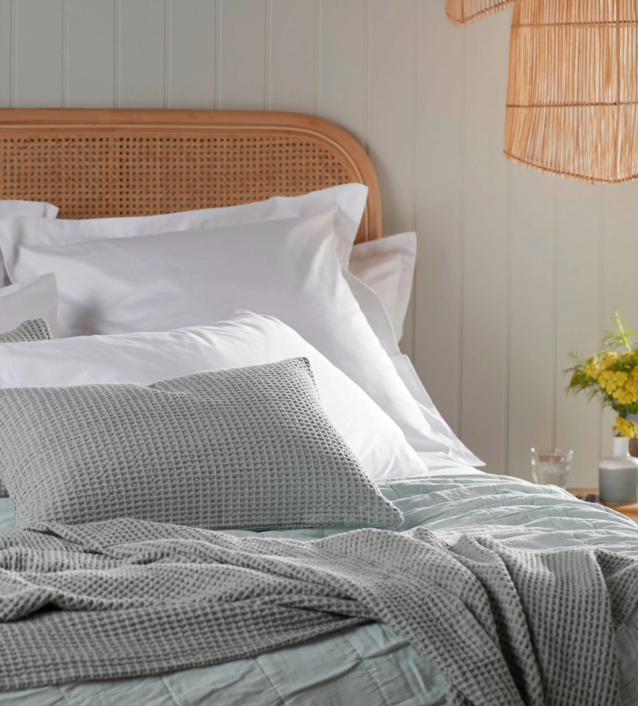 Sage Big Waffle 100% Cotton Throw