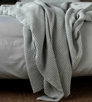 Sage Big Waffle 100% Cotton Throw