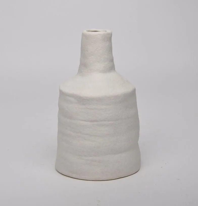 Set of 3 Vintage White Ceramic Candle Holders | Rustic Candle Holder | Flower Vase | Ceramic Candle