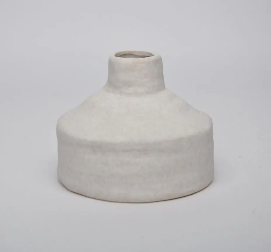 Set of 3 Vintage White Ceramic Candle Holders | Rustic Candle Holder | Flower Vase | Ceramic Candle