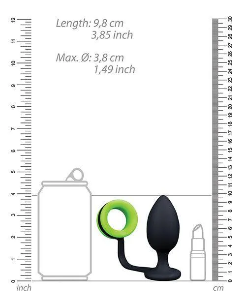 Shots Ouch Butt Plug W-cock Ring - Glow In The Dark