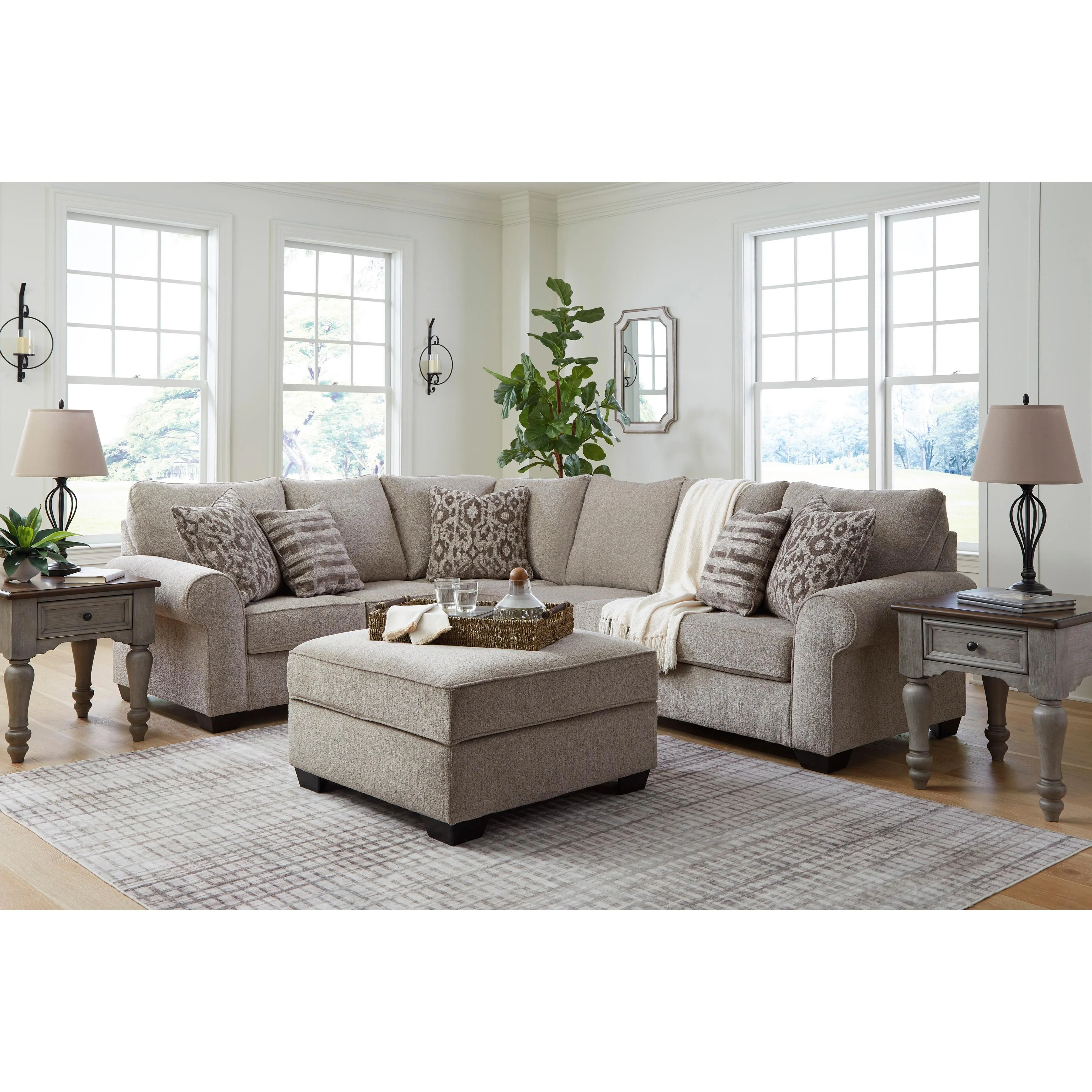 Signature Design by Ashley Claireah Fabric 3 pc Sectional 9060348/9060346/9060356