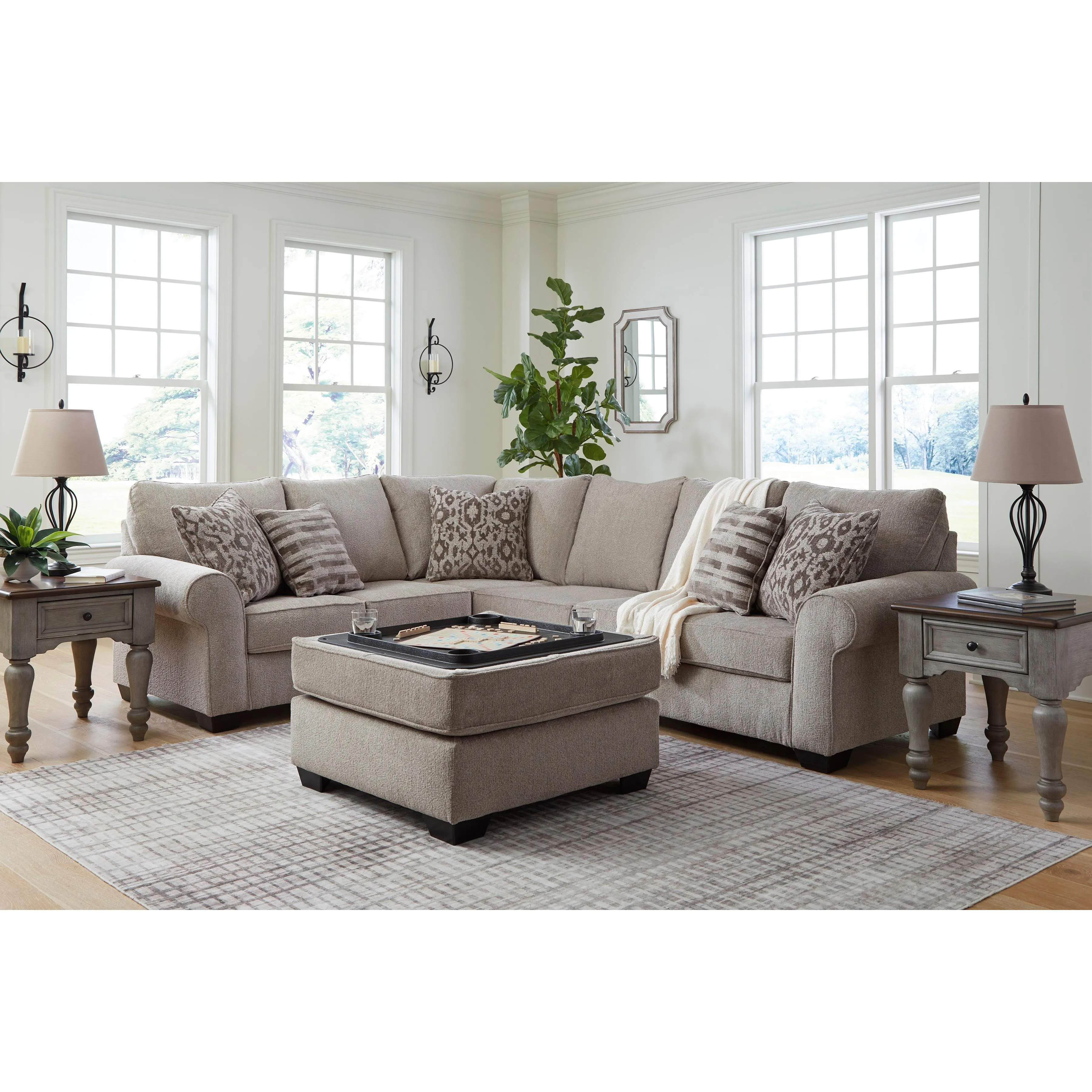 Signature Design by Ashley Claireah Fabric 3 pc Sectional 9060348/9060346/9060356