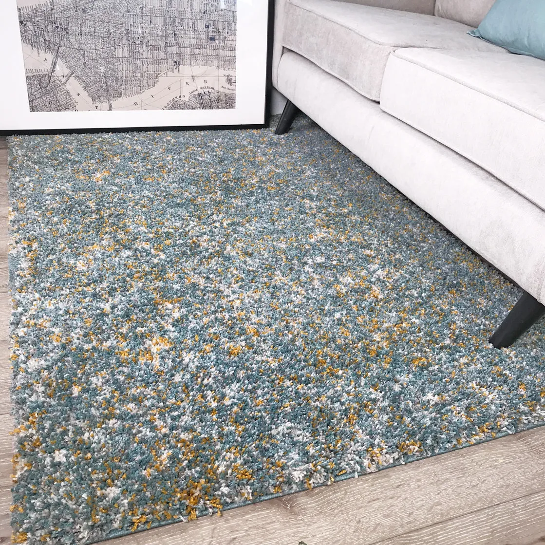 Small Duck Egg Mottled Shaggy Rug