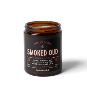 Smoked Oud | Incense   Leather 8oz Soy Candle