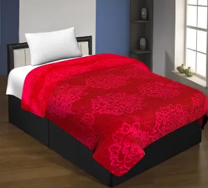SPANGLE Floral Self Warm Soft Luxurious 360 TC Mink Single Bed Blanket (Magenta)