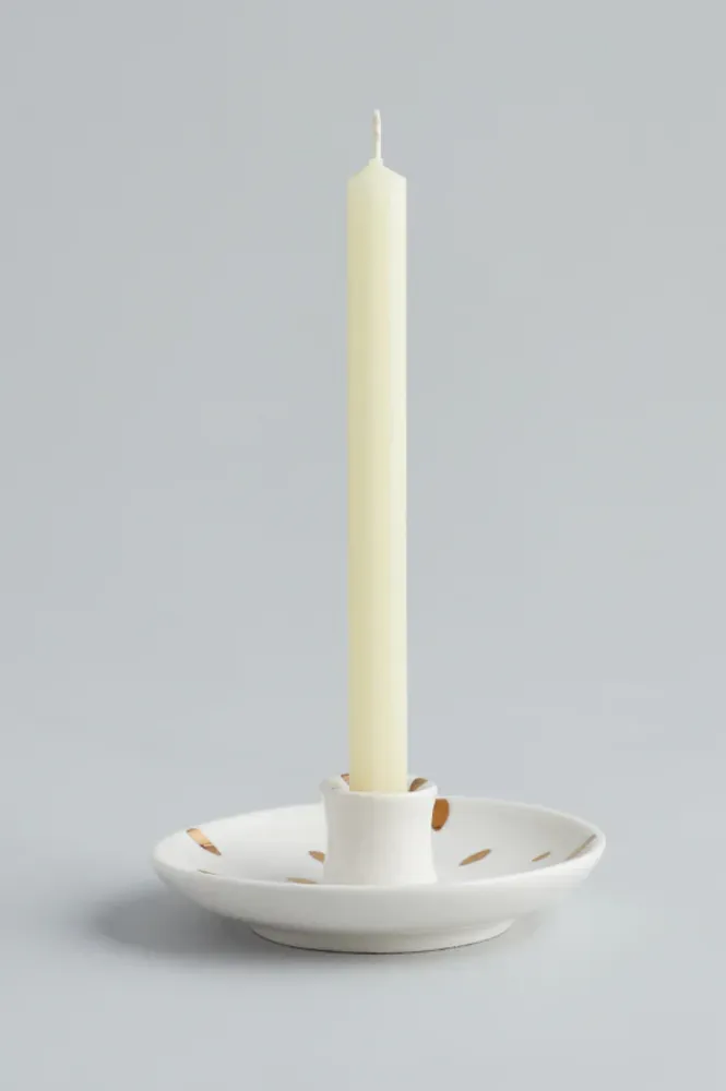 St. Eval Mini Gold Brushmark Candle Holder