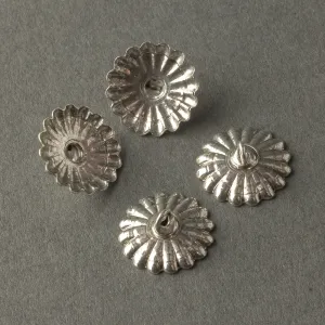 Sterling silver plated brass 12mm up-eye bead cap. 6 pcs. b9-2262s