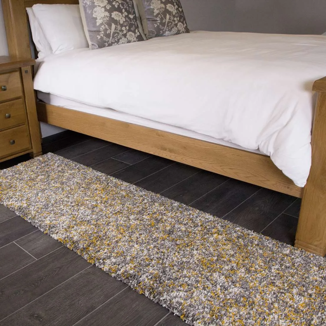 Super Soft Ochre Shaggy Runner Rug for Hallway