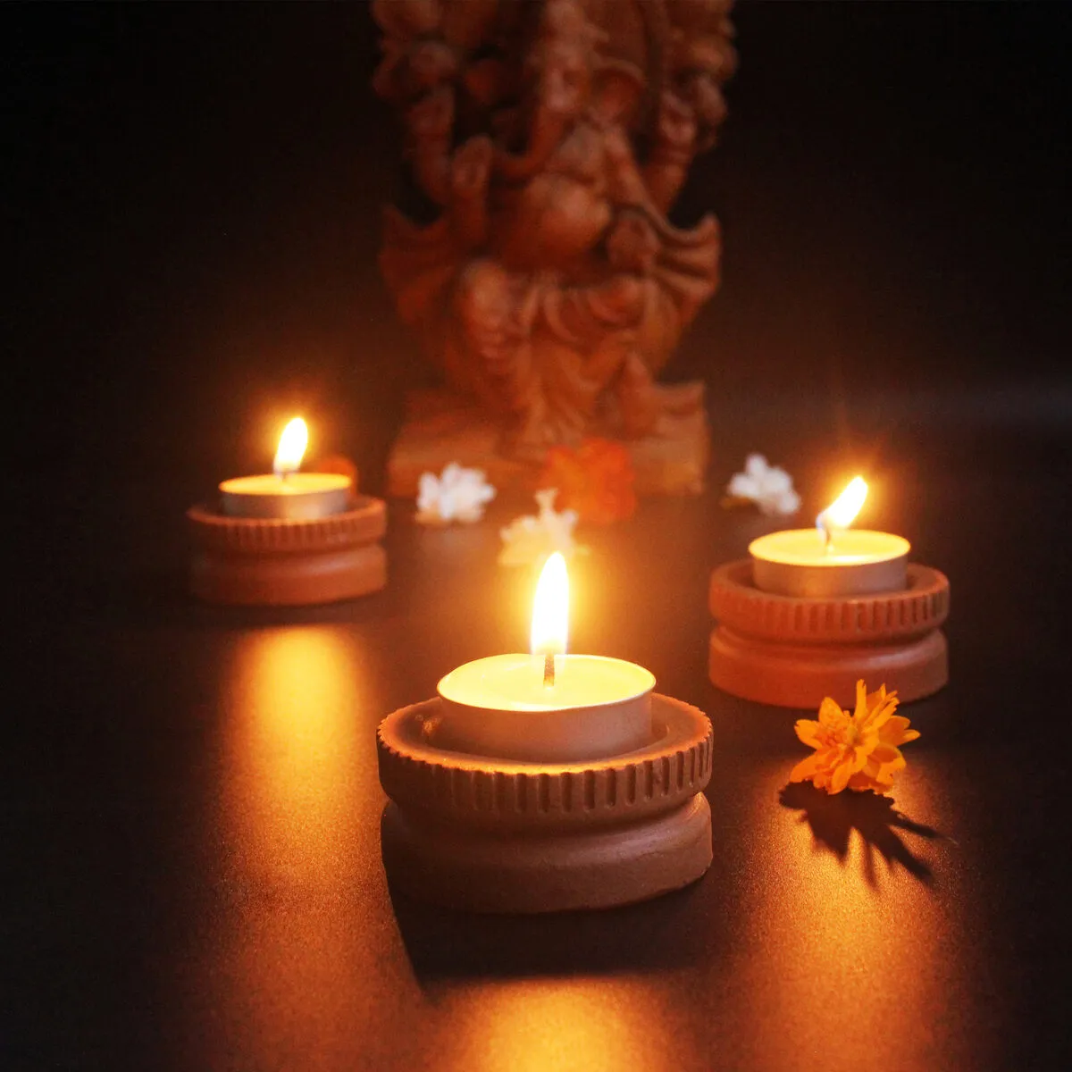 Tab Tech Candle Holder- Set of 6 with 6 Free Soywax Tealights