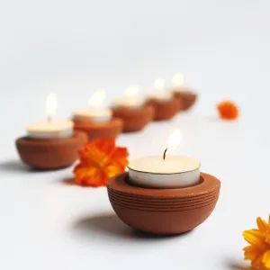 Tab Zems Candle Holder- Set Of 6 with Free 6 Soywax Tealights