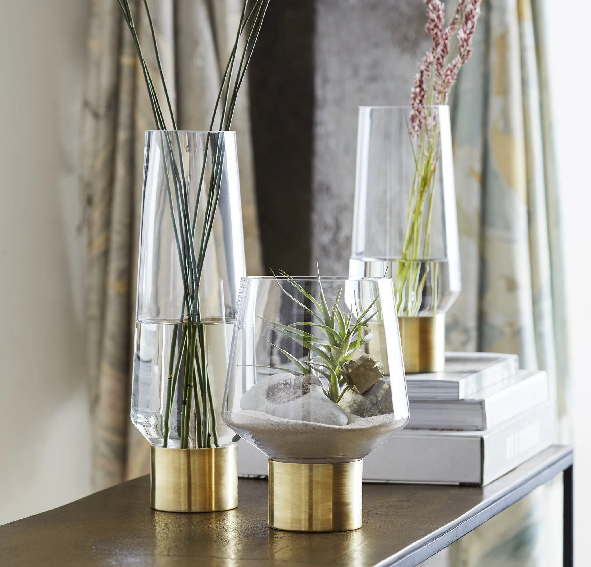 Tall Brass Cuff Vase