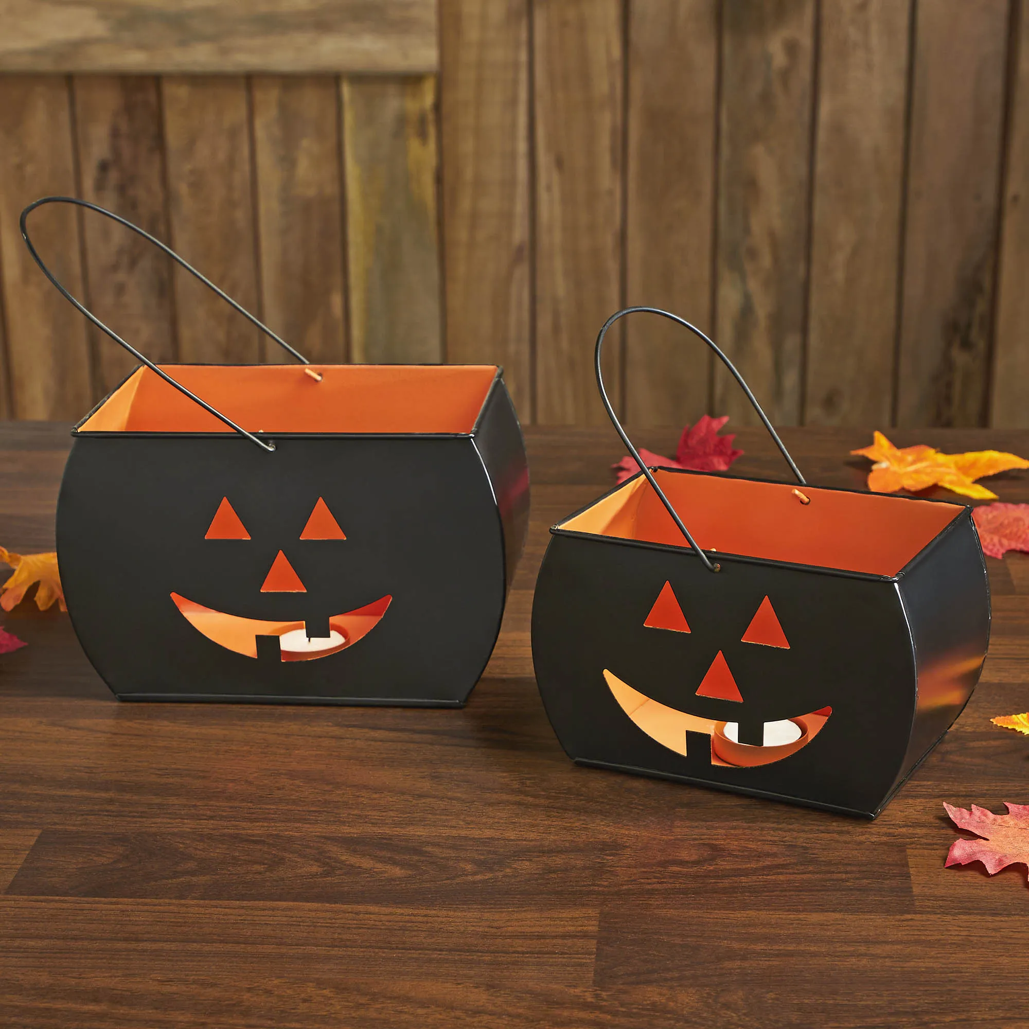 Tealight Holders Trick Or Treat Black Set of 2