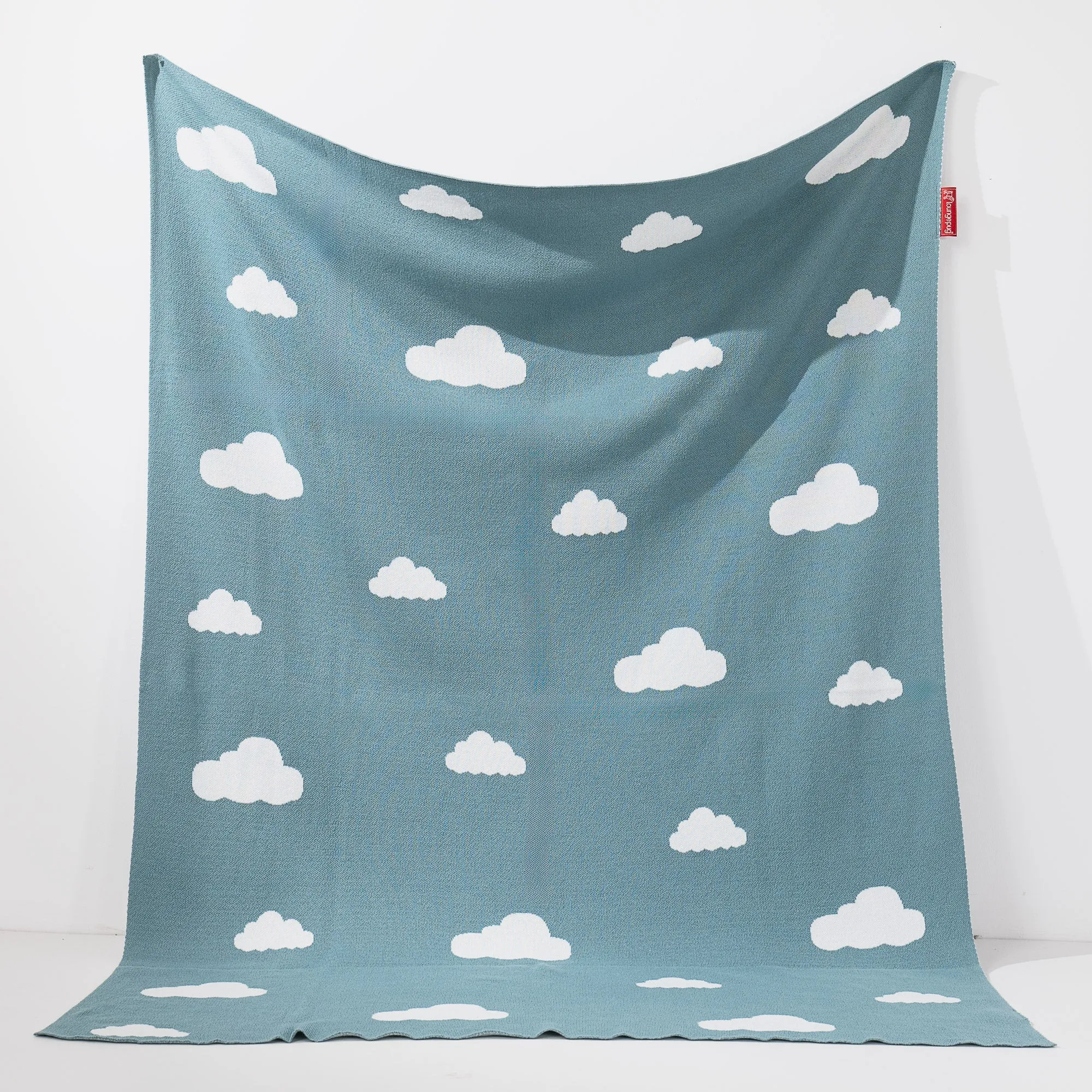 Throw / Blanket - Knitted Cloud Blue