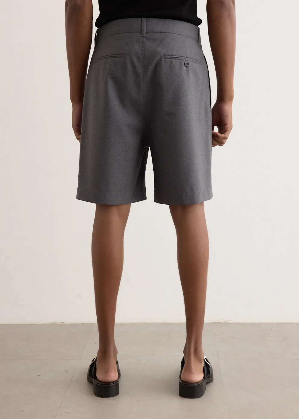 Tropical Wool Pleat Shorts