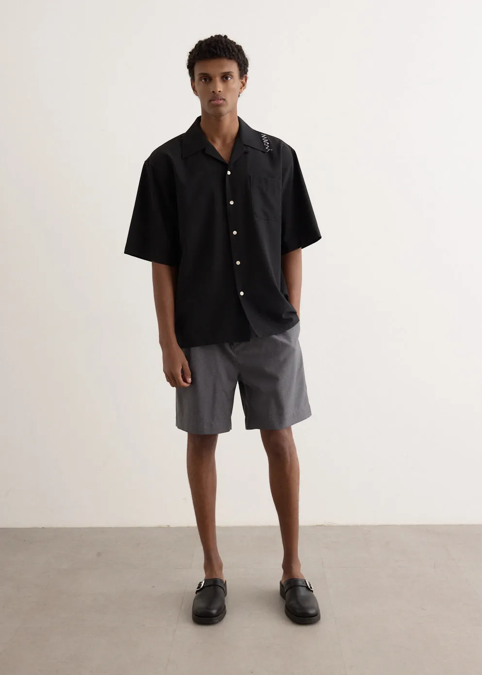 Tropical Wool Pleat Shorts