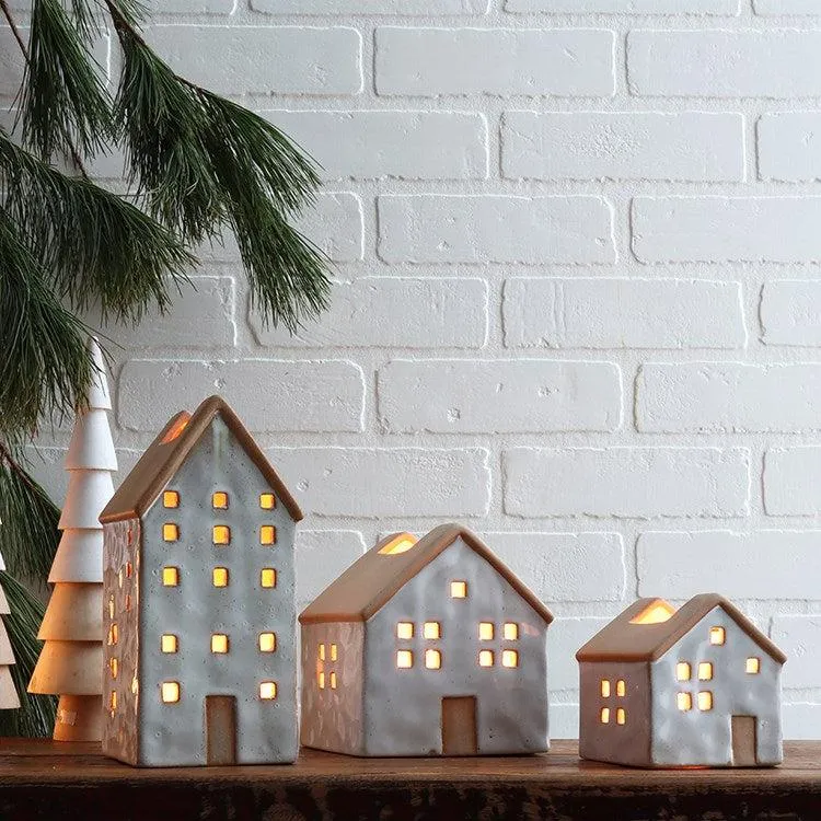 Vail Chalet Ceramic Décor House Large White