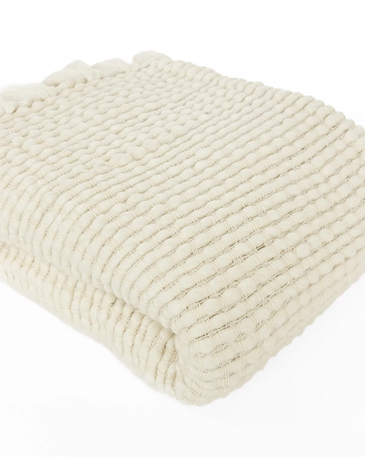 Verbier Chunky Throw Cream - 1 LEFT