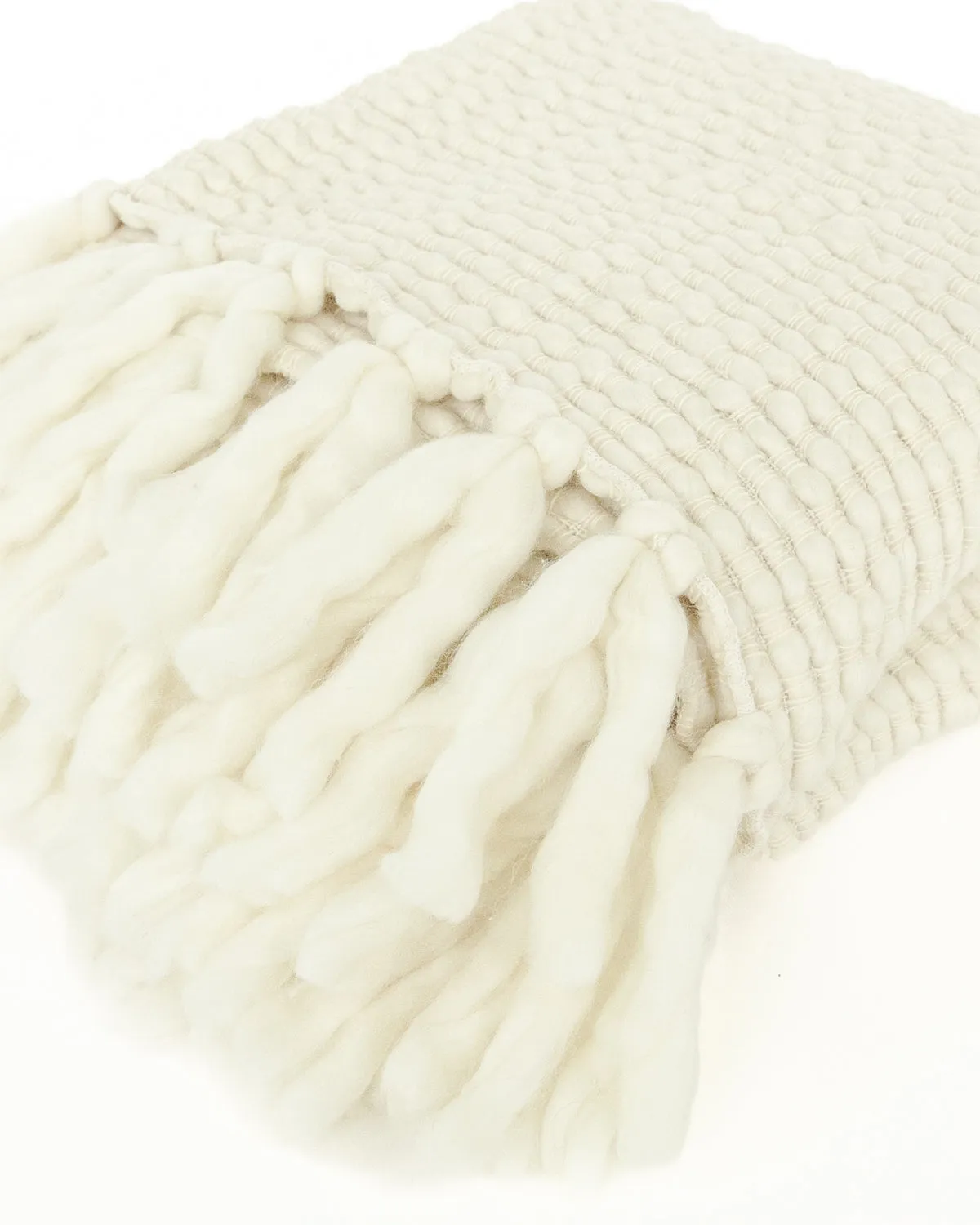 Verbier Chunky Throw Cream - 1 LEFT
