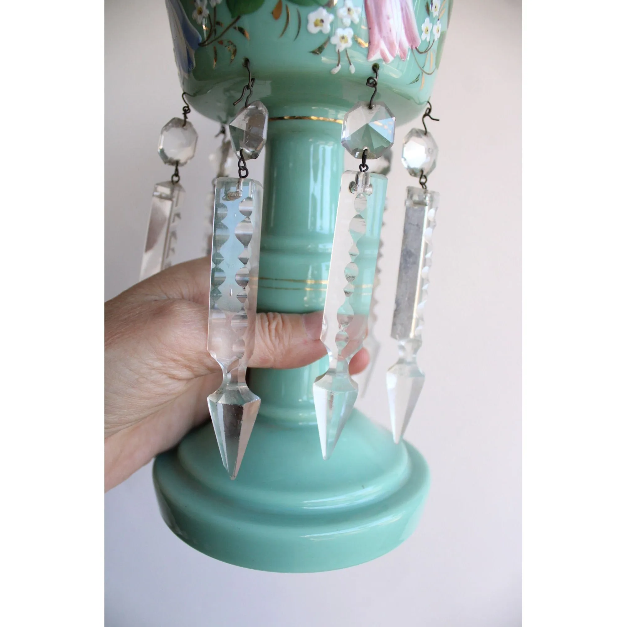 Vintage 1950s Mint Green Candle Holders