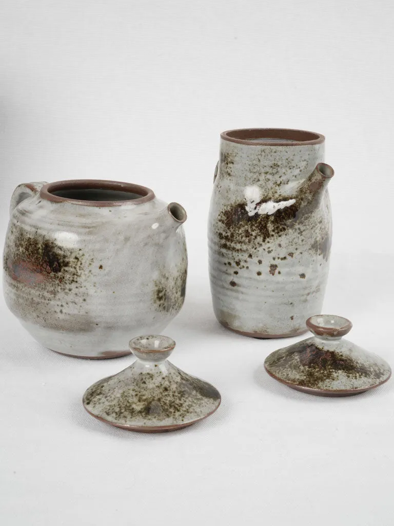 Vintage collection of four French sandstone pottery pieces by Atelier Thierry et Chantal Robert
