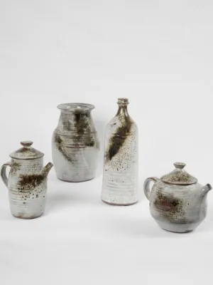 Vintage collection of four French sandstone pottery pieces by Atelier Thierry et Chantal Robert