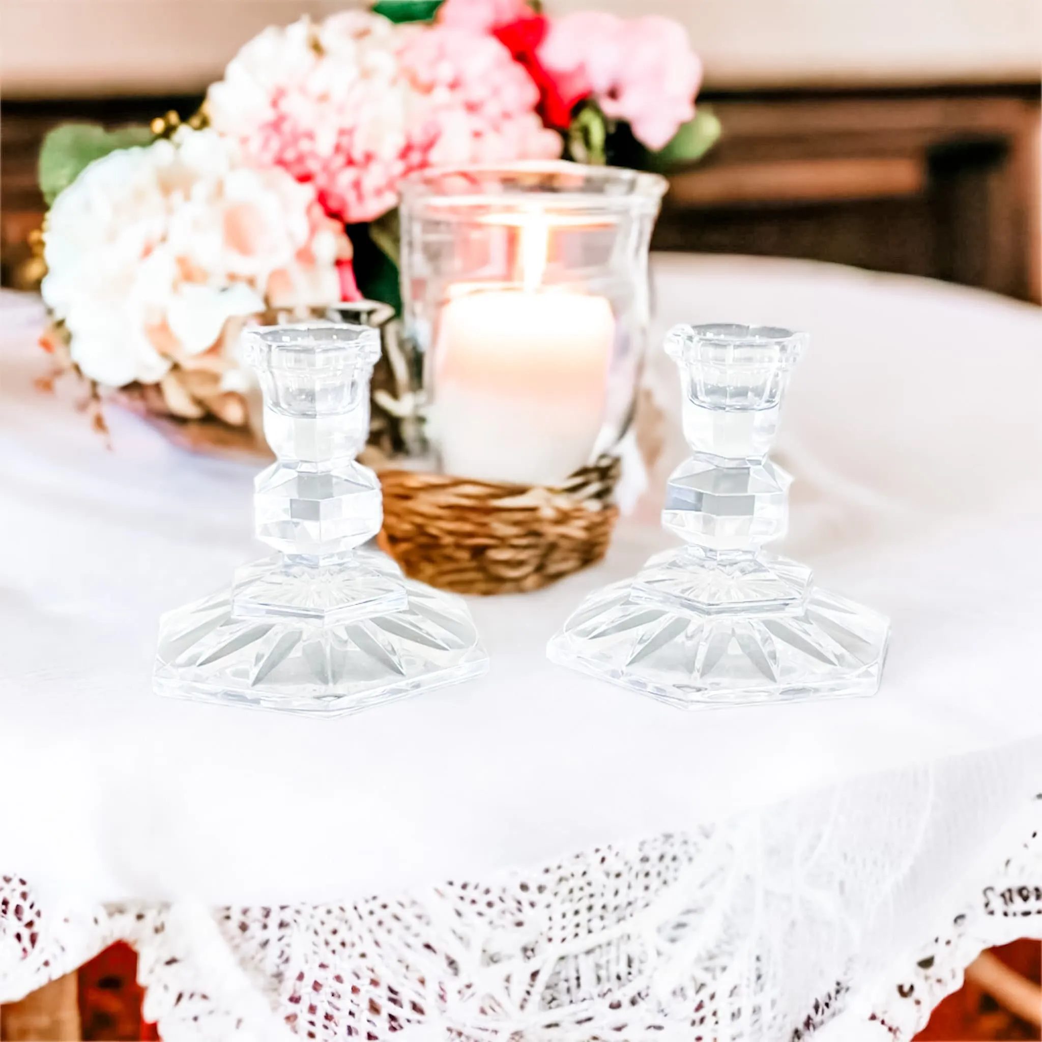 Vintage Towle Crystal Candle Holders