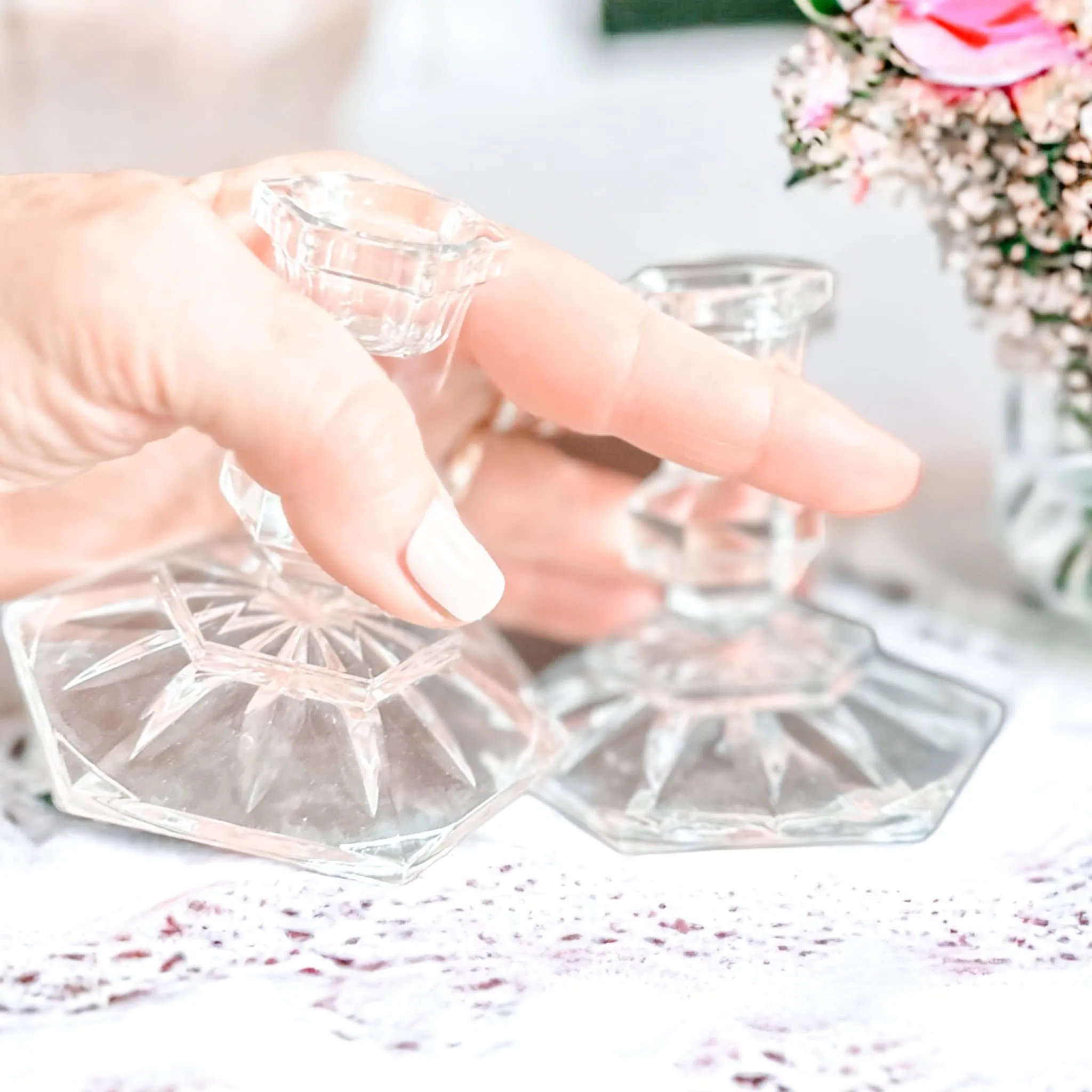 Vintage Towle Crystal Candle Holders