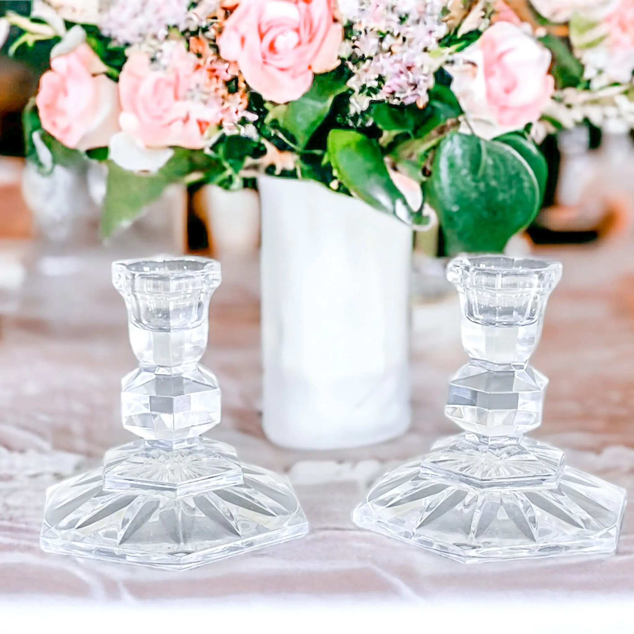 Vintage Towle Crystal Candle Holders